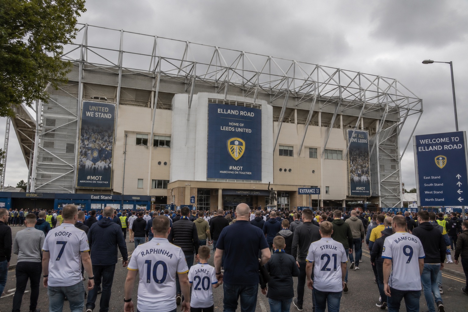 Elland Road in Leeds, home of Leeds United.