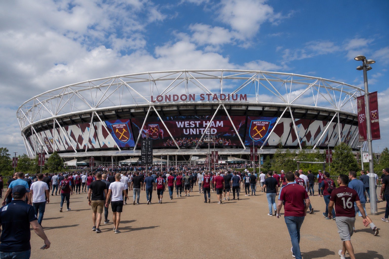 London Stadium in Queen Elizabeth Olympic Park, home of West Ham United.