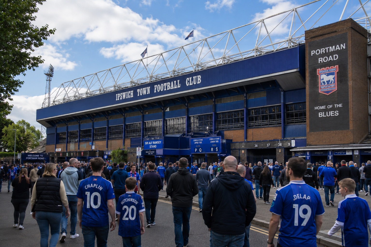 Portman Road in Ipswich, home of Ipswich Town.