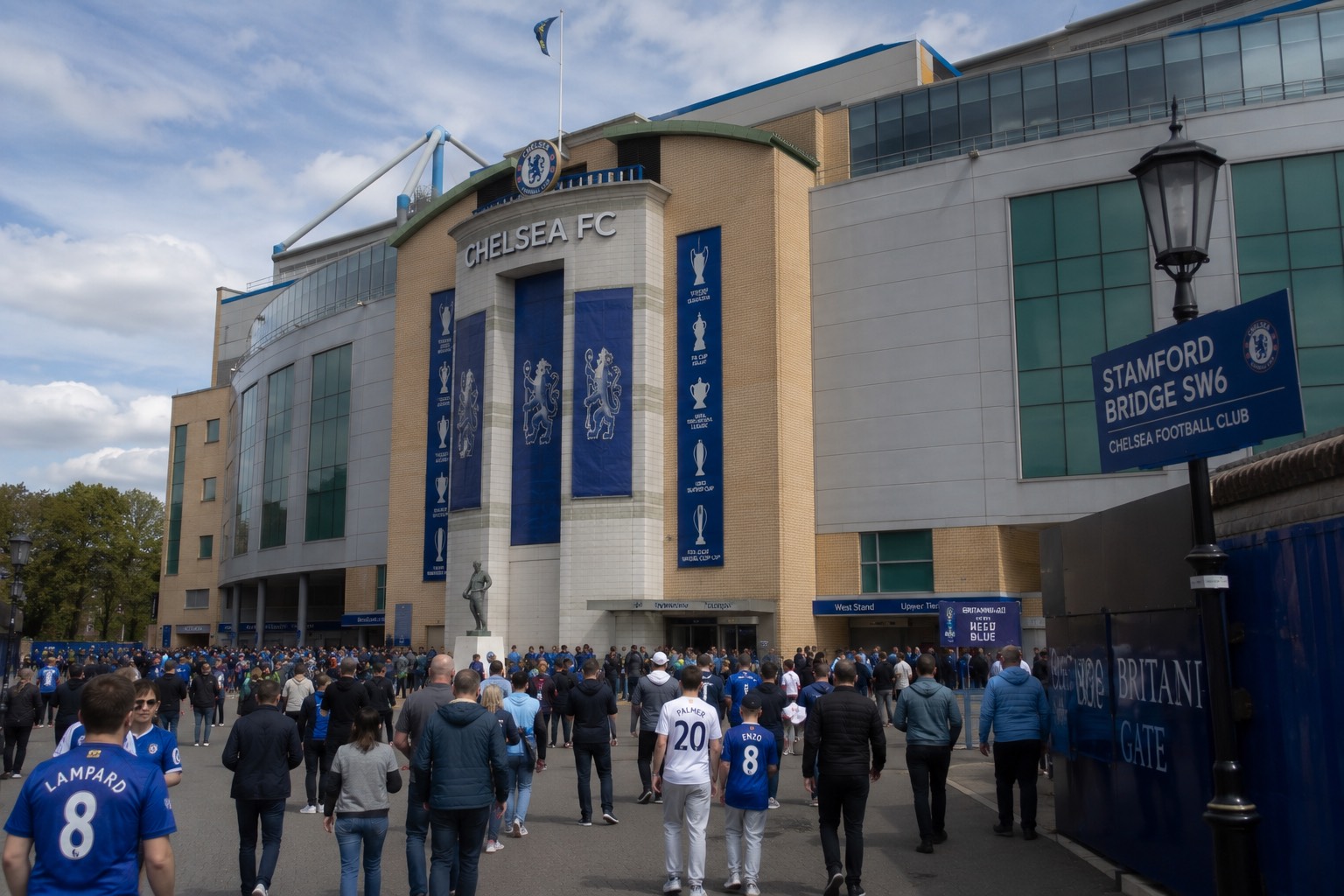 Stamford Bridge in London, home of Chelsea FC.