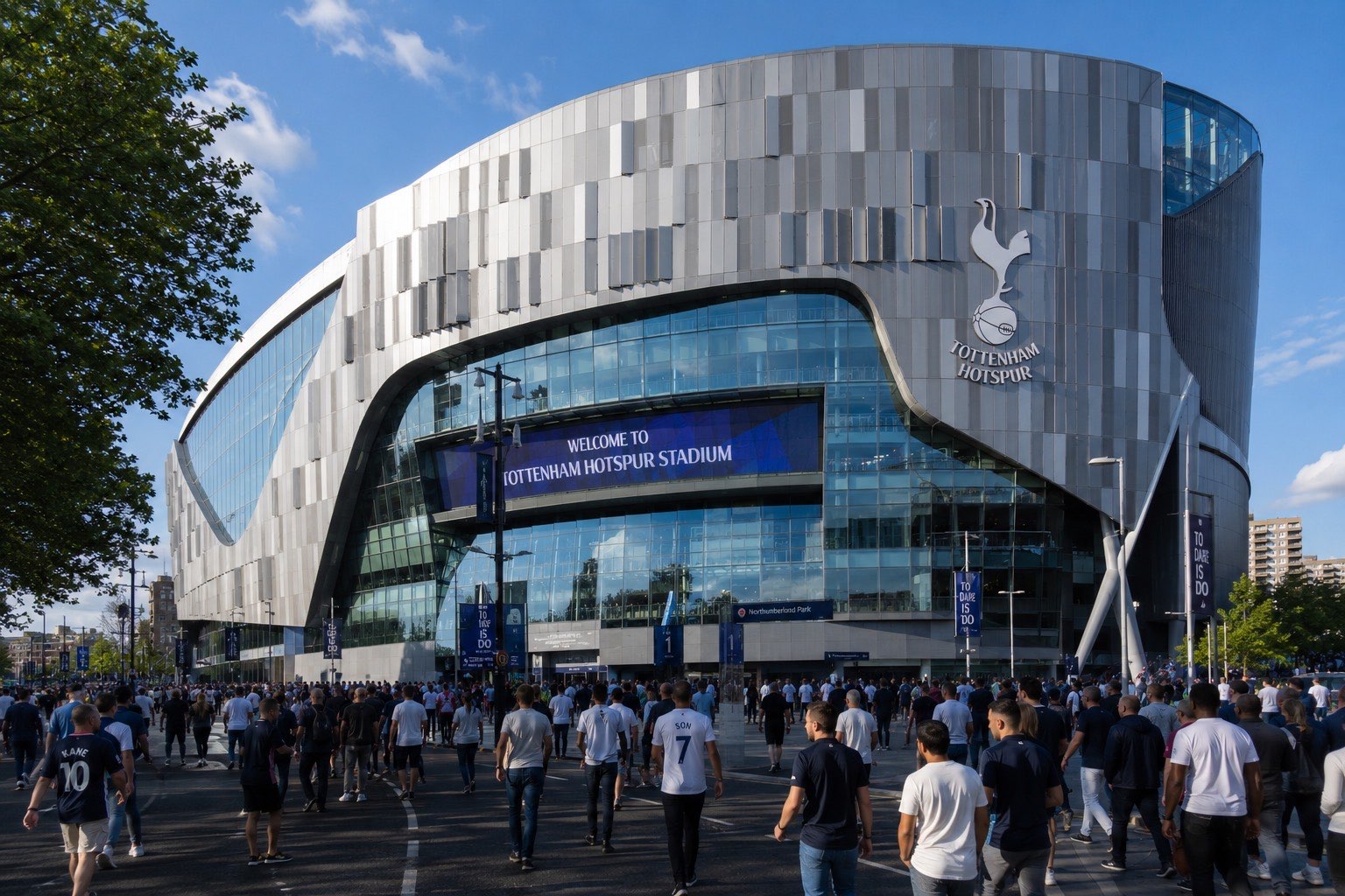 Tottenham Hotspur Stadium in north London, home of Spurs and NFL London games.